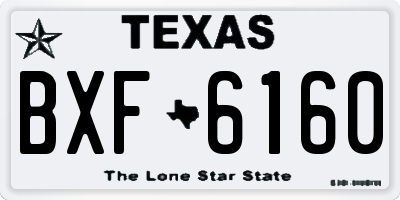 TX license plate BXF6160