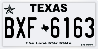 TX license plate BXF6163