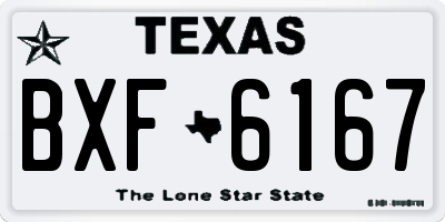 TX license plate BXF6167