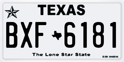TX license plate BXF6181