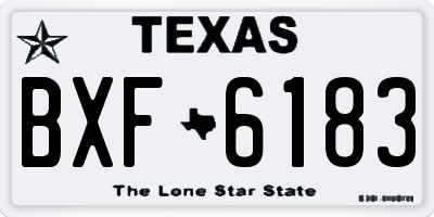 TX license plate BXF6183