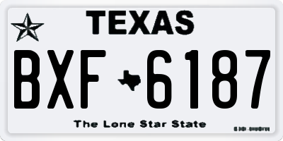 TX license plate BXF6187