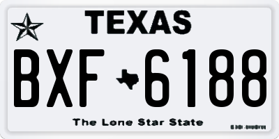 TX license plate BXF6188