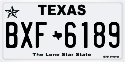 TX license plate BXF6189