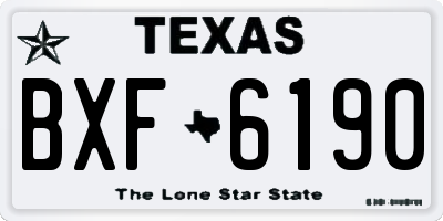 TX license plate BXF6190
