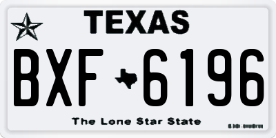 TX license plate BXF6196