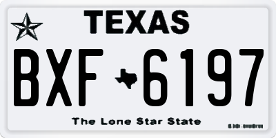 TX license plate BXF6197