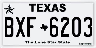 TX license plate BXF6203