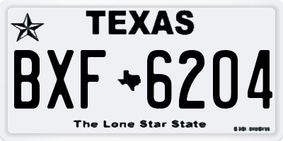 TX license plate BXF6204