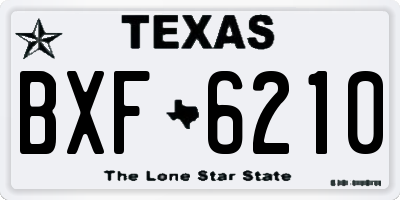 TX license plate BXF6210