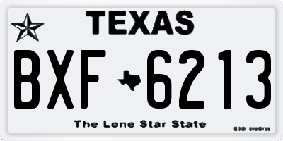 TX license plate BXF6213