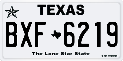 TX license plate BXF6219