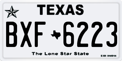 TX license plate BXF6223
