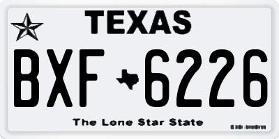 TX license plate BXF6226