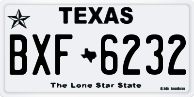 TX license plate BXF6232