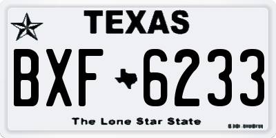 TX license plate BXF6233