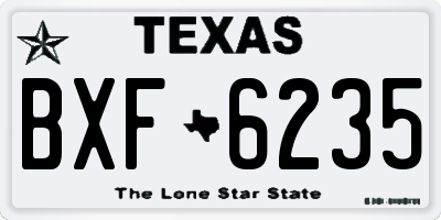 TX license plate BXF6235