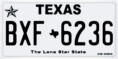 TX license plate BXF6236