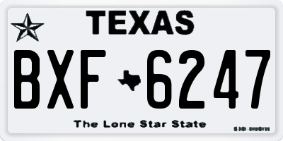 TX license plate BXF6247