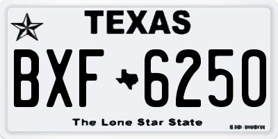 TX license plate BXF6250