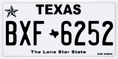 TX license plate BXF6252