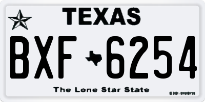 TX license plate BXF6254
