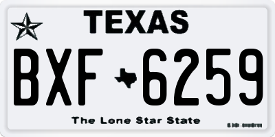 TX license plate BXF6259