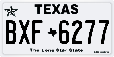 TX license plate BXF6277