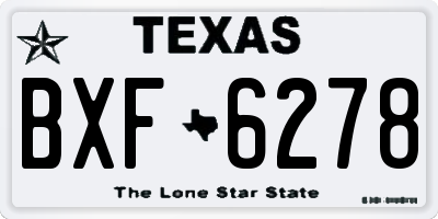 TX license plate BXF6278