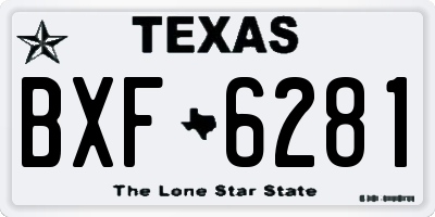 TX license plate BXF6281