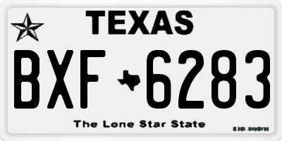 TX license plate BXF6283