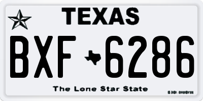 TX license plate BXF6286