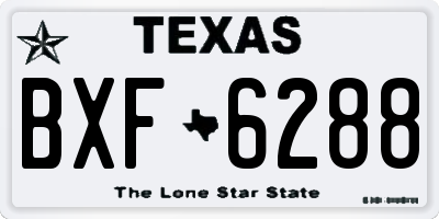 TX license plate BXF6288