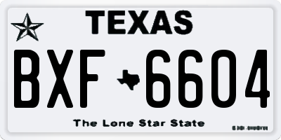 TX license plate BXF6604