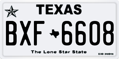 TX license plate BXF6608