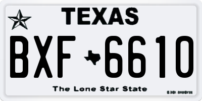 TX license plate BXF6610