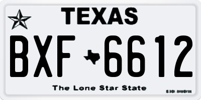 TX license plate BXF6612
