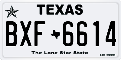 TX license plate BXF6614