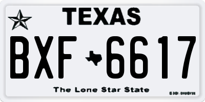 TX license plate BXF6617