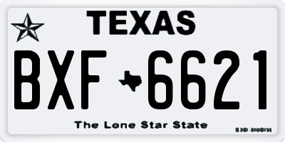 TX license plate BXF6621
