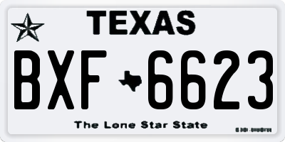 TX license plate BXF6623