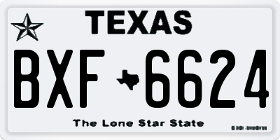 TX license plate BXF6624