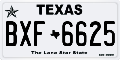 TX license plate BXF6625
