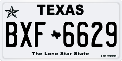 TX license plate BXF6629
