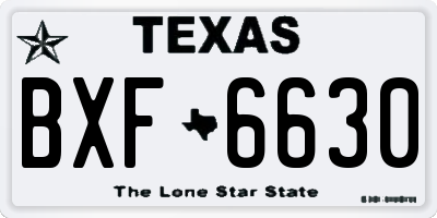 TX license plate BXF6630