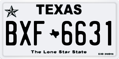 TX license plate BXF6631