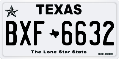 TX license plate BXF6632