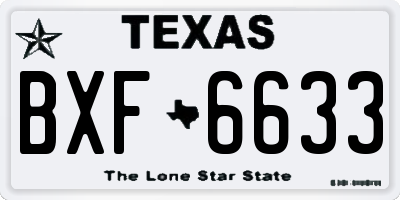 TX license plate BXF6633