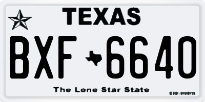 TX license plate BXF6640