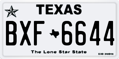 TX license plate BXF6644